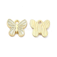 Alloy Enamel Pendants, Golden, Butterfly Charm, Dark Sea Green, 12x13x1.7mm, Hole: 1.8mm(ENAM-E004-04G-01)