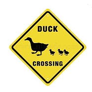 UV Protected & Waterproof Aluminum Warning Signs, Duck Crossing Aluminum Sign, Yellow, 25x25x0.1cm(AJEW-WH0111-E01)