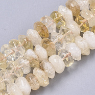 Natural Citrine Beads Strands, Nuggets, Faceted, 9.5~11x6~7mm, Hole: 1.2mm, about 30~32pcs/strand, 7.48 inch(19cm)(G-R462-24)