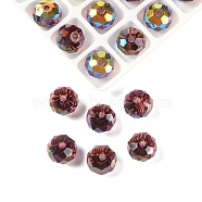 AB Color Plated Glass Beads, Faceted, Round, Dark Red, 8x5.5~6mm, Hole: 1.4~1.6mm, 336pcs/set(EGLA-P059-03B-AB15)