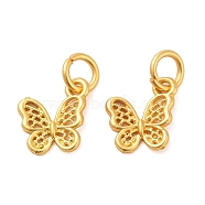 Alloy Charms, with Jmp Rings, Butterfly, Golden, 11x11x1.5mm, Hole: 4mm(ENAM-M008-21G)