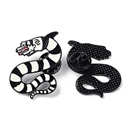 Safety Brooch Pin, Alloy Enamel Badge for Suit Shirt Collar, Snake, 36x28mm(JEWB-PW0001-007C)