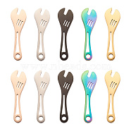 Biyun 10Pcs 5 Colors 304 Stainless Steel Pendants, Wrench, Mixed Color, 26x7.5x1.5mm, Hole: 1.8mm, 2pcs/colors(FIND-BY0001-05)