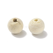 (Defective Closeout Sale: Spotted) Unfinished Natural Wood Beads, Round Wooden Loose Beads Spacer Beads for Craft Making, Lead Free, Light Yellow, 15~16mm, Hole: 3.5mm, about 872pcs/1000g(WOOD-XCP0001-57)