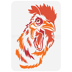 Plastic Drawing Painting Stencils Templates, for Painting on Scrapbook Fabric Tiles Floor Furniture Wood, Rectangle, Rooster, 29.7x21cm(DIY-WH0396-664)