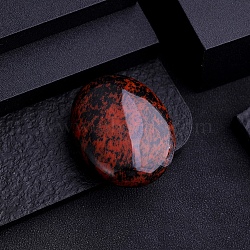 Natural Red Obsidian Sculpture Display Decorations, for Home Office Desk Decoration. Oval, 45x35mm(PW-WG402D2-06)