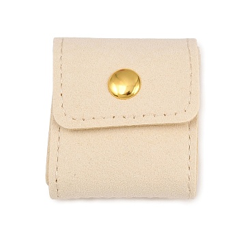 Microfiber Jewelry Rolls for Rings Earrings Necklaces, Rectangle, Navajo White, 5.05x4.5x1.75cm