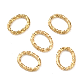 304 Stainless Steel Linking Rings, Quick Link Connectors, Twisted Oval, Golden, 9x7x1.5mm, Inner Diameter: 7x4mm