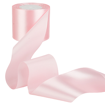 25 Yards Polyester Ribbon, for Gift Wrapping, Party Decoration, Flat, Misty Rose, 3 inch(75mm)