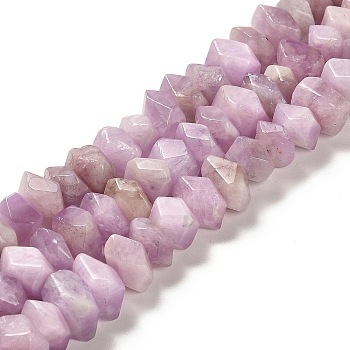 Natural Kunzite Beads Strands, Faceted, Nuggets, 10~11x8~10x7~8mm, Hole: 1mm, about 22~23pcs/strand, 7.09~7.48''(18~19cm)