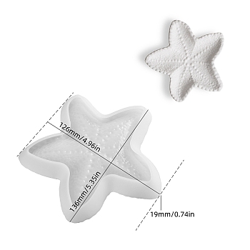 Star DIY Silicone Molds, Decoration Making, Resin Casting Molds, For UV Resin, Epoxy Resin Jewelry Making, White, 136x126x19mm