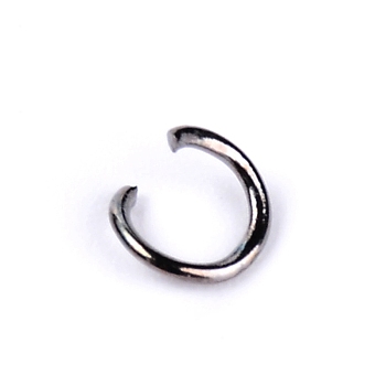 Iron Open Jump Rings, Ring, Gunmetal, 5x1mm, 18 Gauge, Inner Diameter: 3.5mm, 2200pcs/bag