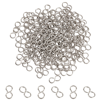 200Pcs 304 Stainless Steel Hook Clasps, 8 Shaped Clasps, Stainless Steel Color, 10x5x0.7mm