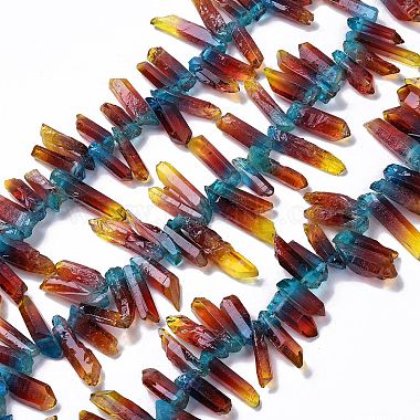 24mm Saddle Brown Nuggets Quartz Crystal Beads