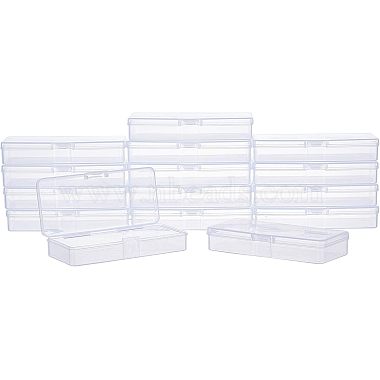 White Rectangle Plastic Beads Containers