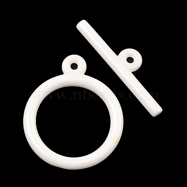 White Ring Zirconia Ceramic Toggle Clasps
