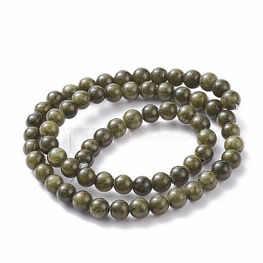 Natural Green Jade Dyed Round Beads Strands(JBS053-12MM-41)-2