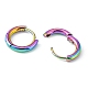 5 par 5 colores 304 pendientes de aro huggie de acero inoxidable(EJEW-YW0001-06)-3