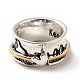 Rotatable Mountain and Heart Alloy Finger Ring(RJEW-F123-08AS)-1