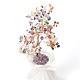 Natural Gemstone Chips with Brass Wrapped Wire Money Tree on Ceramic Vase Display Decorations(DJEW-B007-01D)-3