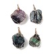 Raw Rough Natural Fluorite Copper Wire Wrapped Big Pendants(G-B077-01G-04)-1