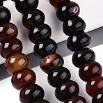 Dyed Natural Agate Beads Strands, Rondelle, Coconut Brown, 9~10x13.5~15mm, Hole: 1~1.2mm, about 37~40pcs/strand, 13.39~14.57''(34~37cm)(G-T144-26B)