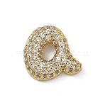 Brass Micro Pave Cubic Zirconia Pendants, Letter Charm, Rack Plating, Long-Lasting Plated, Cadmium Free & Lead Free, Real 18K Gold Plated, Letter A, 13x13.5x4mm, Hole: 2.5x1mm(KK-A300-02G-A)