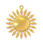 304 Stainless Steel Pendants, Sun Charms, Ion Plating(IP), Mirror Polished Finish, Real 18K Gold Plated, 35x31mm, Hole: 2.2mm(STAS-OY015-94G)