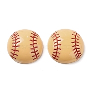 Opaque Resin Decoden Cabochons, Sport Ball, BurlyWood, Baseball, 24~25x7~8mm(RESI-A034-03B)