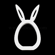 Easter Wood Rabbit Figurines, for Home Desktop Decoration, White, 190x105x18mm(DJEW-A012-01A)
