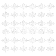 Glitter Hotfix Rhinestone(Hot Melt Adhesive On The Back), Costume Accessories, Maple Leaf Pattern, 42x42x0.5mm(DIY-WH0188-90D)