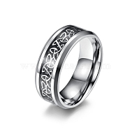 Titanium Steel Triquetra/Trinity Knot Finger Rings for Men Women, Stainless Steel Color, Inner Diameter: 18.2mm(PW-WG54165-01)