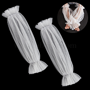 Nylon Detachable Puff Sleeves, for Wedding Bridal Dress Tulle Accessories, White, 595x350x2mm(AJEW-WH0270-352A)