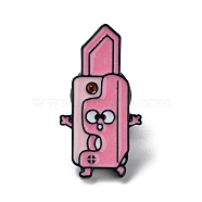 Radish Knife Enamel Pins, Black Zinc Alloy Brooch for Backpack Clothes, Pink, 28x15x2mm(JEWB-H015-02EB-01C)