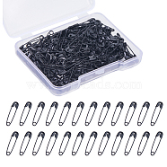 2 Boxes 2 Style Iron Safety Pins, Black, 18.5~19x4.5~5x1.5~2mm, 1 box/style(IFIN-CP0001-02A)