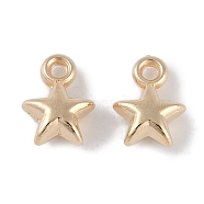 CCB Plastic Pendants, With the Shape Of Star, Light Gold, 10x7.5x4mm, Hole: 1.5mm(FIND-U021-03KCG)