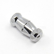 Brass Screw Clasps, Platinum, 11x4.5mm, hole: 0.5mm(KK87)