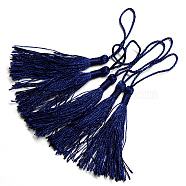 Polyester Tassel Decorations, Pendant Decorations, Midnight Blue, 130x6mm, Tassel: 70~90mm(OCOR-Q023-19)