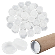 Plastic Bottle Caps, Reusable Sealer Covers, Flat Round, White, 38x11mm, Inner Diameter: 33mm(KY-WH0046-75A)