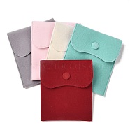 Velvet Jewelry Storage Pouches, Rectangle Jewelry Bags with Snap Fastener, for Earrings, Rings Storage, Mixed Color, 11.7~11.75x9.8~9.85cm(TP-B002-04)
