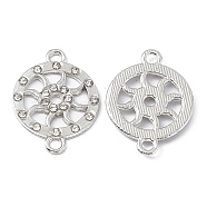 Alloy Crystal Rhinestone Connector Charms, Flat Round Wheel Links, Platinum, 27x20x2mm, Hole: 2.2mm(FIND-A024-14P)