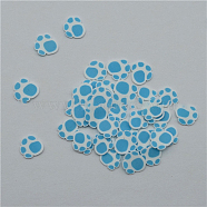 Handmade Polymer Clay Cabochons, Dog Paw, Deep Sky Blue, 5~6.5x5~6.5x6mm(CLAY-WH0005-01D)