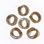Acrylic Linking Rings, Quick Link Connectors, For Curb Chains Making, Imitation Gemstone Style, Twist, Camel, 30x30.5x4.5mm, Inner Diameter: 20x12.5mm, about 230pcs/500g(OACR-T021-010D)