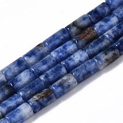 Natural Blue Spot Jasper Beads Strands, Column, 5~6x3mm, Hole: 0.8mm, about 62~63pcs/strand, 15.35~15.75 inch(39~40cm)(G-S366-078)