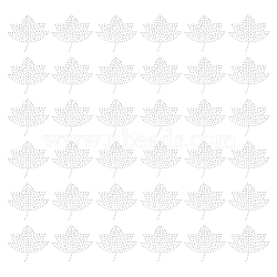 Glitter Hotfix Rhinestone(Hot Melt Adhesive On The Back), Costume Accessories, Maple Leaf Pattern, 42x42x0.5mm(DIY-WH0188-90D)