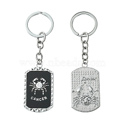 Alloy Enamel Keychain, with with Acrylic and Iron Findings, Constellation, Cancer, 10.5cm(KEYC-YW00022-01)