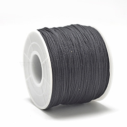 Polyester Cords, Black, 0.5~0.6mm, about 131.23~142.16 yards(120~130m)/roll(OCOR-Q038-900)