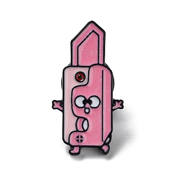 Radish Knife Enamel Pins, Black Zinc Alloy Brooch for Backpack Clothes, Pink, 28x15x2mm