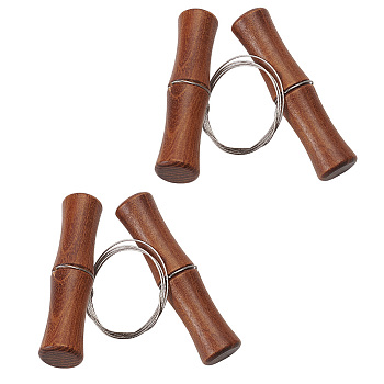 Stainless Steel Wire Clay Cutter, with Wood Handle, for Pottery Clay Ceramic Art Tool, Coconut Brown, 70x8.65x2.1cm