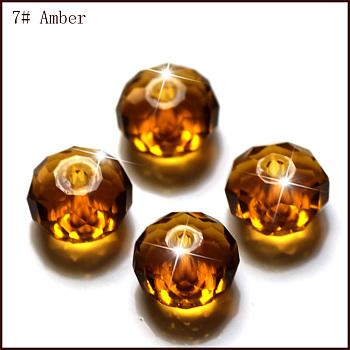 Imitation Austrian Crystal Beads, Grade AAA, Faceted, Rondelle, Sienna, 10x7mm, Hole: 0.9~1mm